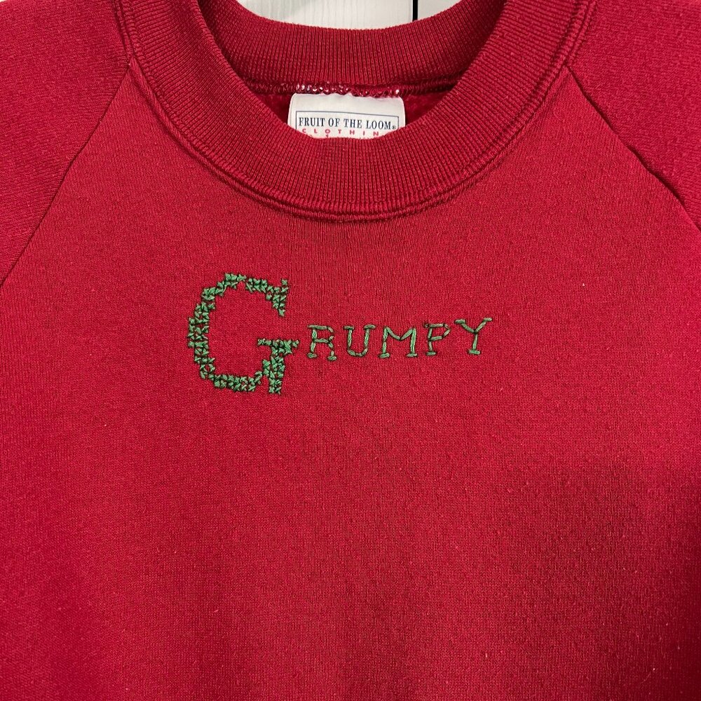 Vintage Fruit of the Loom Grumpy Sweatshirt Size L
